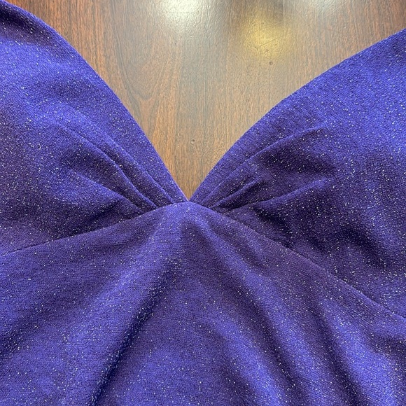 BerlinNova NWT Prom Purple Evening Metallic High Slit Mermaid Dress - Picture 9 of 12